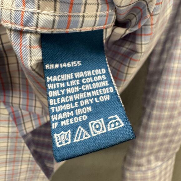 Fish Hippie Shirt Mens 2XL XXL Blue Plaid Coastal Button Up Flatwater Collection - Picture 5 of 7